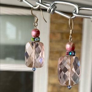 Earrings handcrafted with Rose Quartz